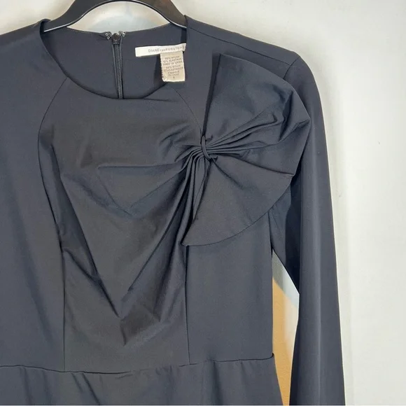 Diane Von Furstenberg DVF Anneli Black Bow Dress - Picture 4 of 10